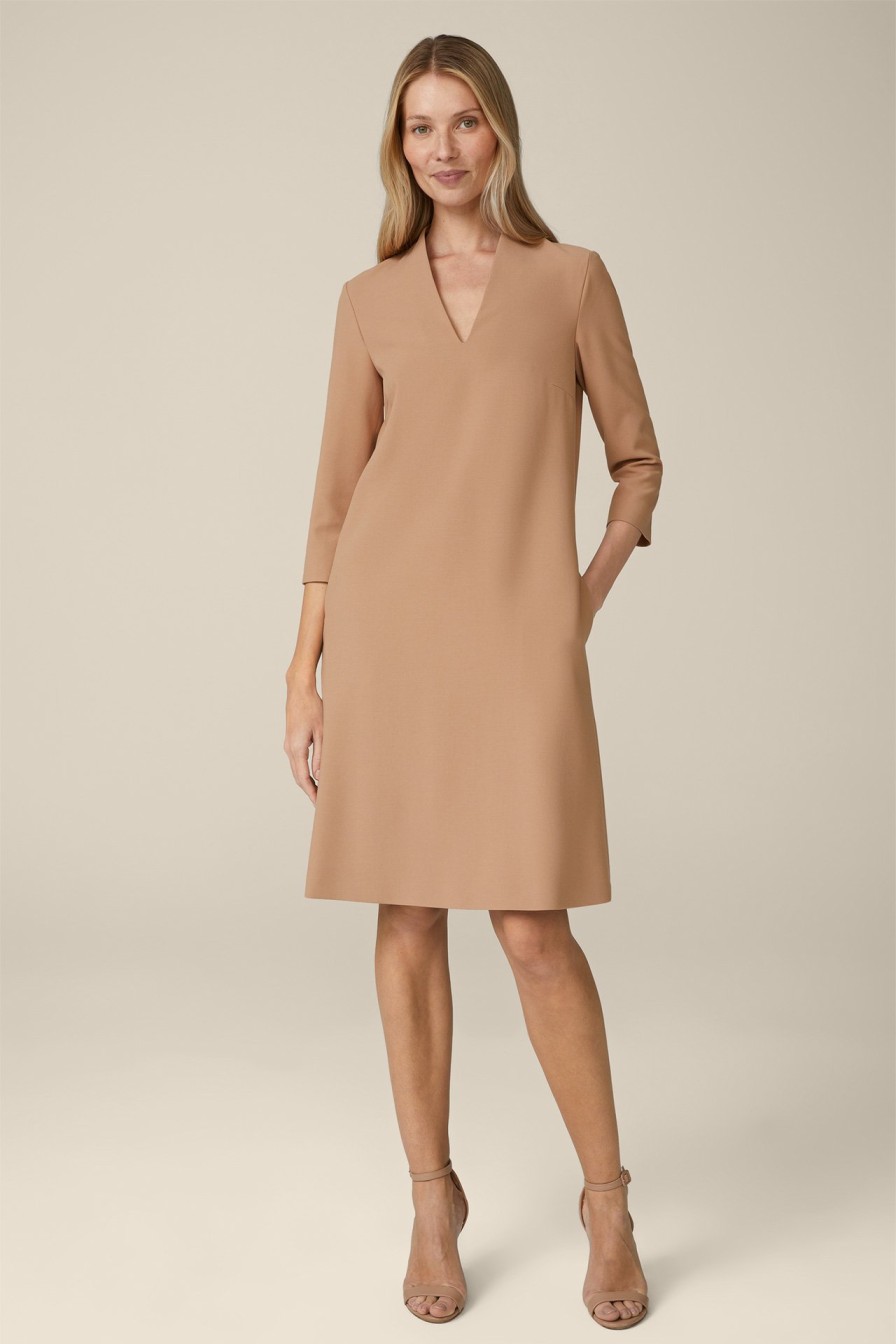 Best Windsor Crepe Shift Dress In Camel