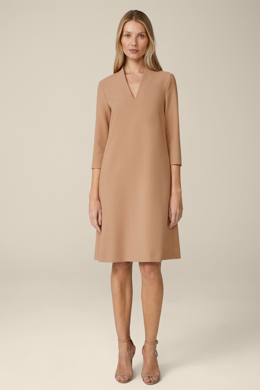 Best Windsor Crepe Shift Dress In Camel