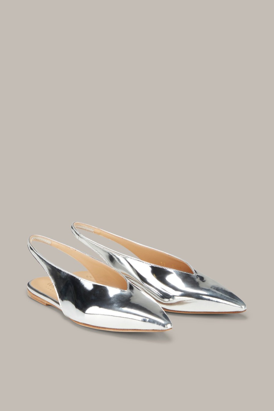 Best Windsor Leather Slingbacks By Unutzer In Silver