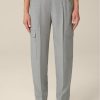 New Windsor Wool Blend Cargo Trousers In Light Grey Melange