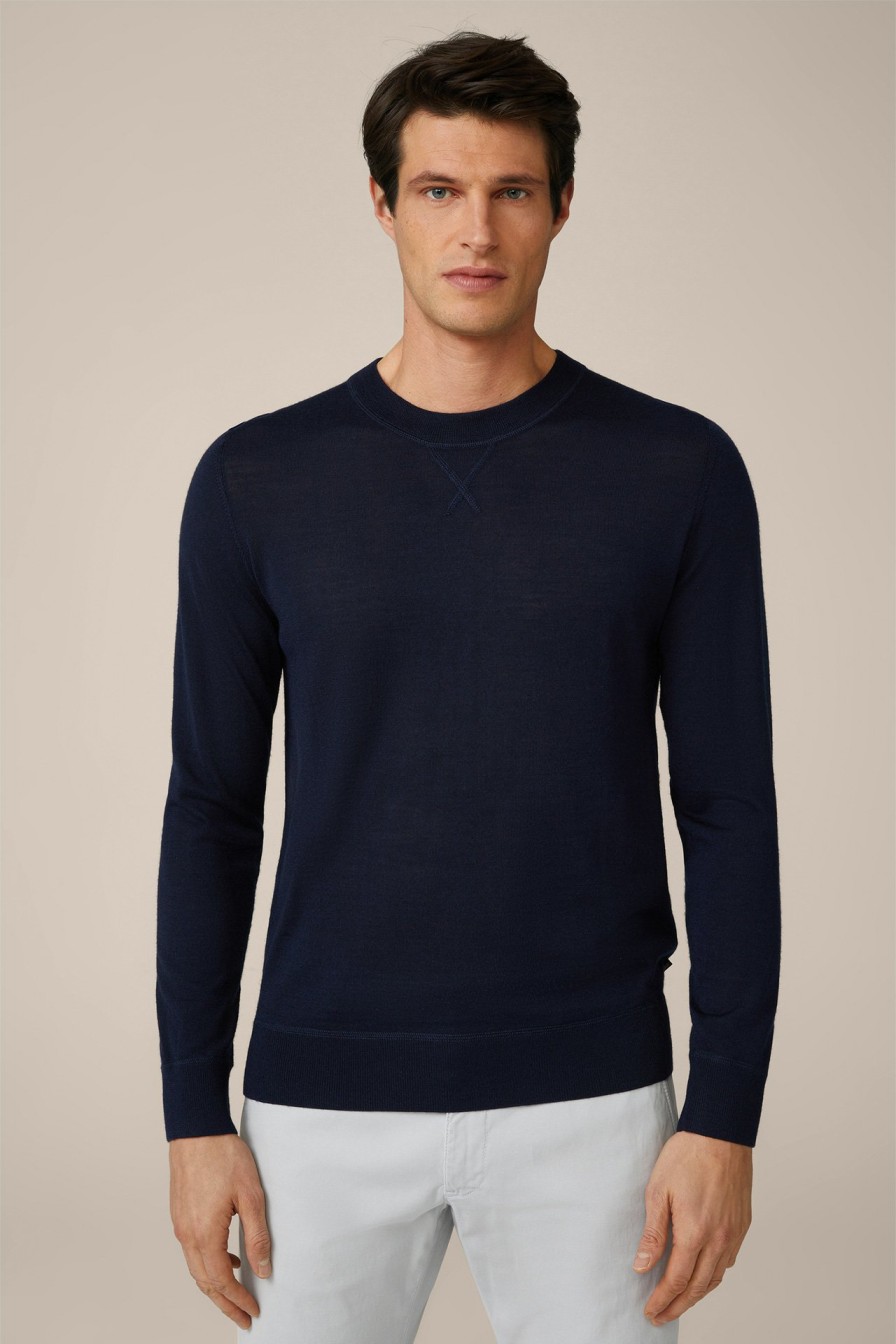 Clearance Windsor Nando Knitted Sweater With Silk And Cashmere In Navy