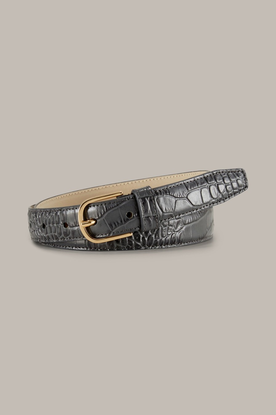 Hot Windsor Nappa Leather Belt In Anthracite