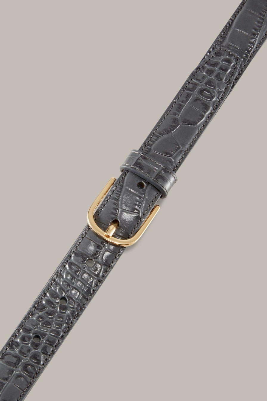 Hot Windsor Nappa Leather Belt In Anthracite