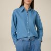 Best Windsor Denim Shirt-Style Blouse In A Light Blue Washed Look