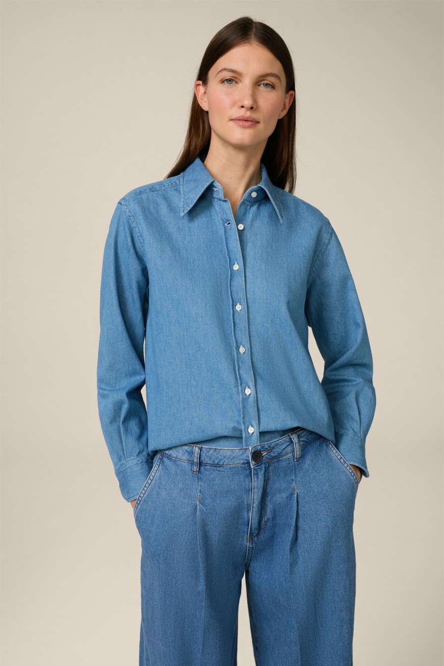 Best Windsor Denim Shirt-Style Blouse In A Light Blue Washed Look