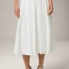 New Windsor Cotton Stretch Midi Skirt In Ecru