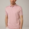 Clearance Windsor Floro Cotton Polo Shirt In Dusty Pink