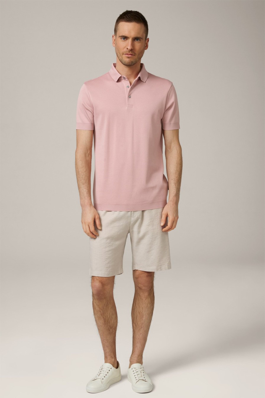 Clearance Windsor Floro Cotton Polo Shirt In Dusty Pink