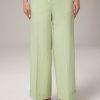 Hot Windsor Cotton Blend Culottes In Light Green