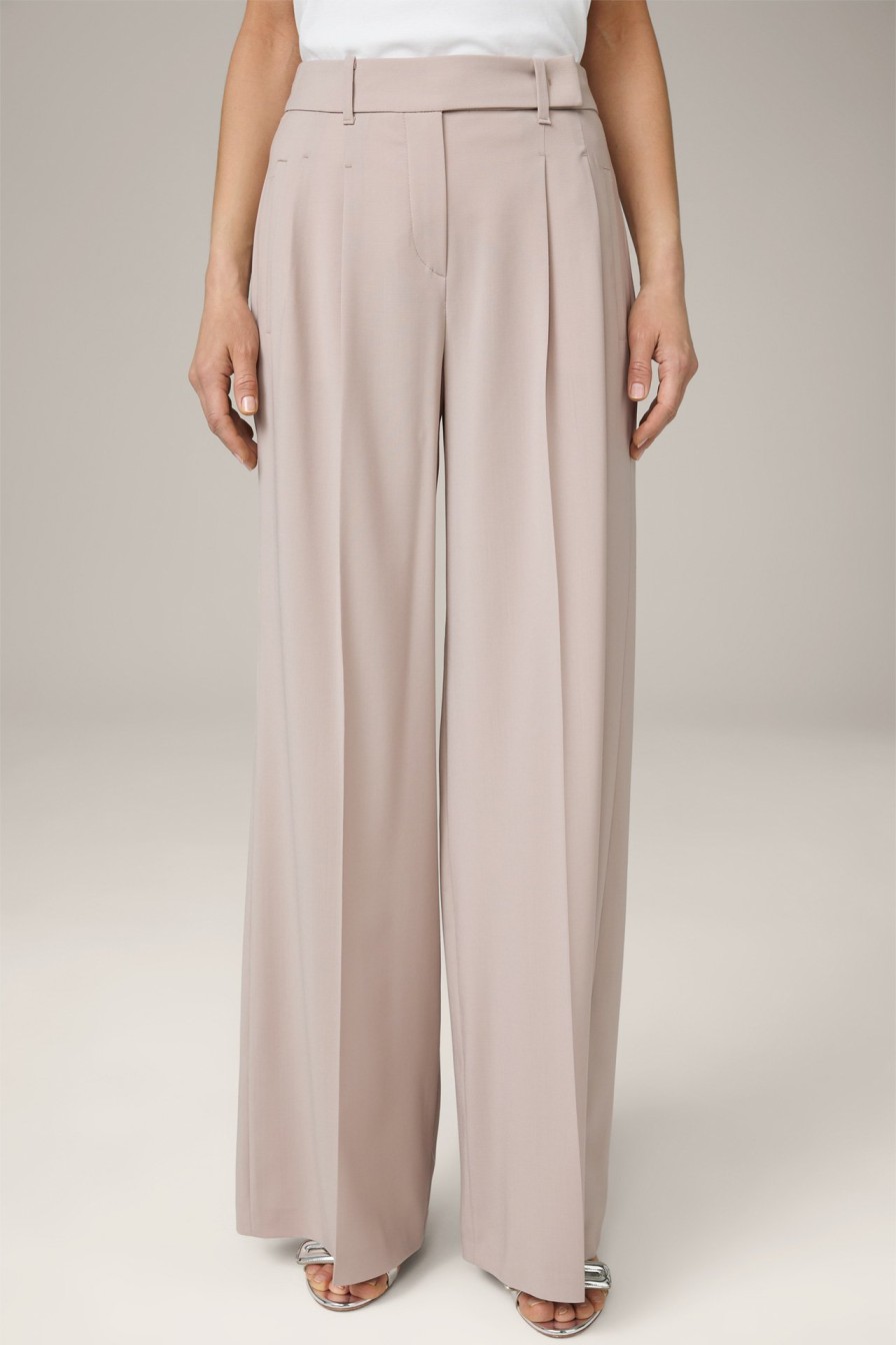 Hot Windsor Virgin Wool Palazzo Trousers In Taupe