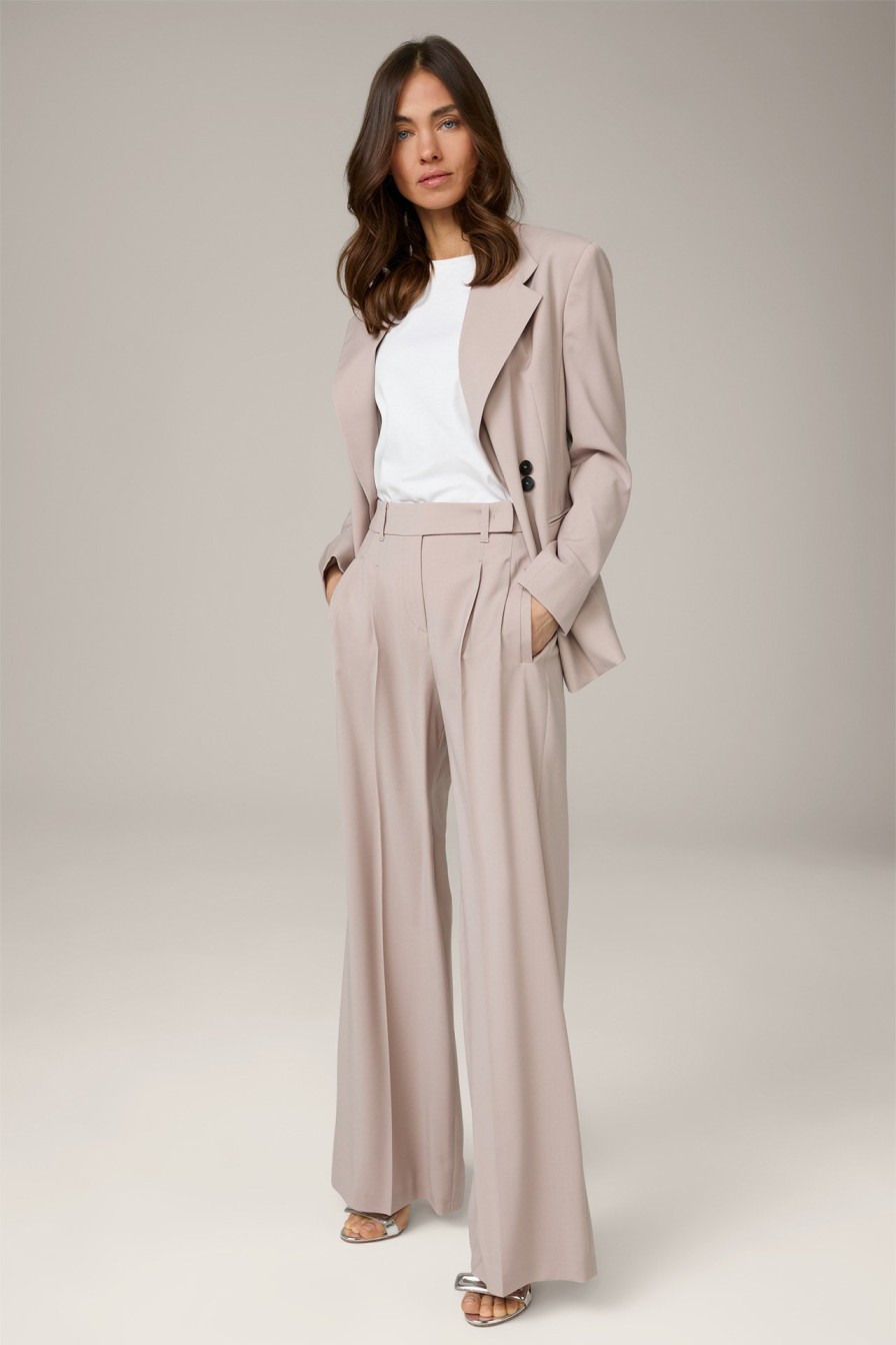 Hot Windsor Virgin Wool Palazzo Trousers In Taupe