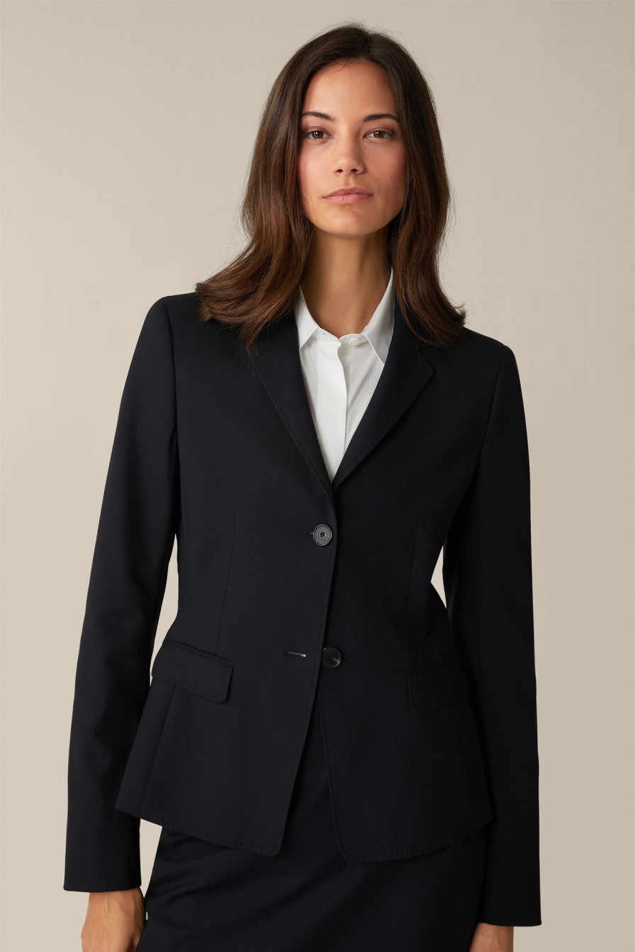 Clearance Windsor Virgin Wool Stretch Blazer In Navy