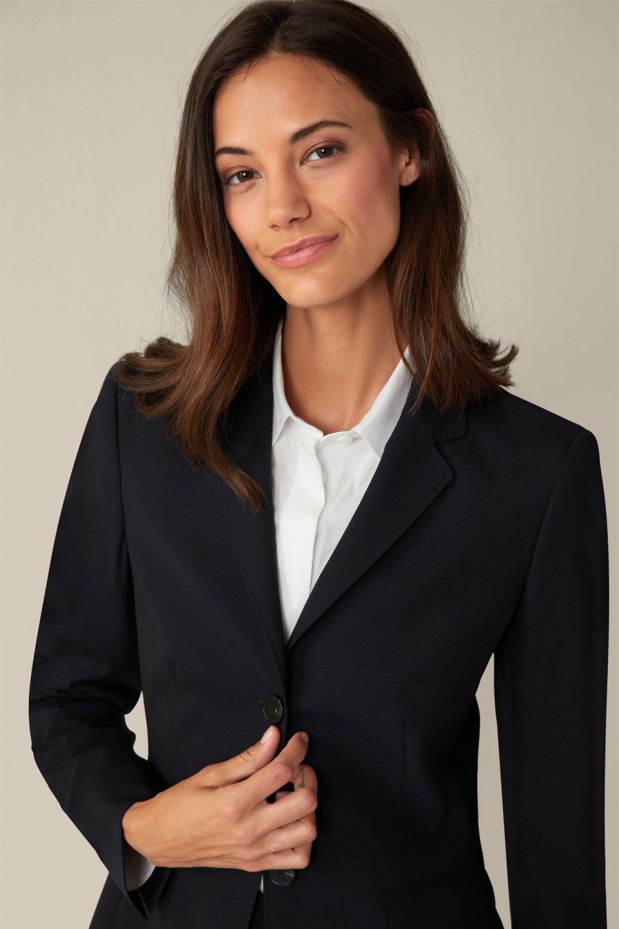 Clearance Windsor Virgin Wool Stretch Blazer In Navy