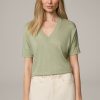 Best Windsor Tencel Cotton V-Neck Shirt In Sage