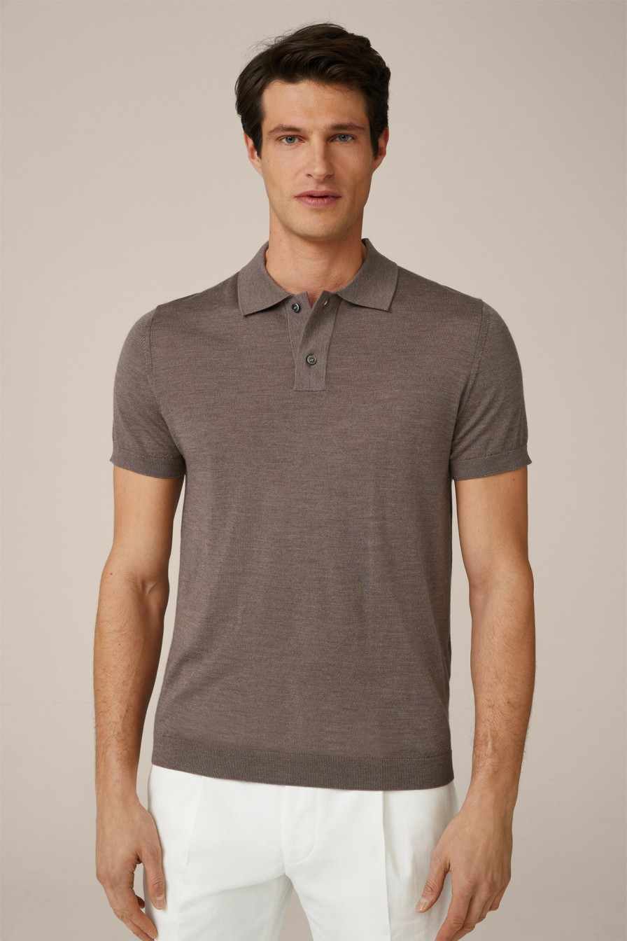 New Windsor Nando Knitted Polo Shirt In Brown