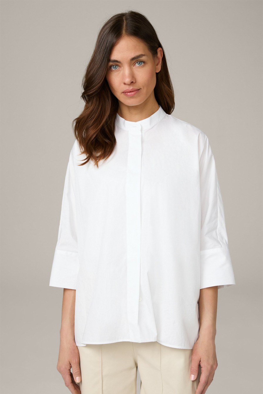 Best Windsor Oversized Poplin Cotton Cape Blouse In White