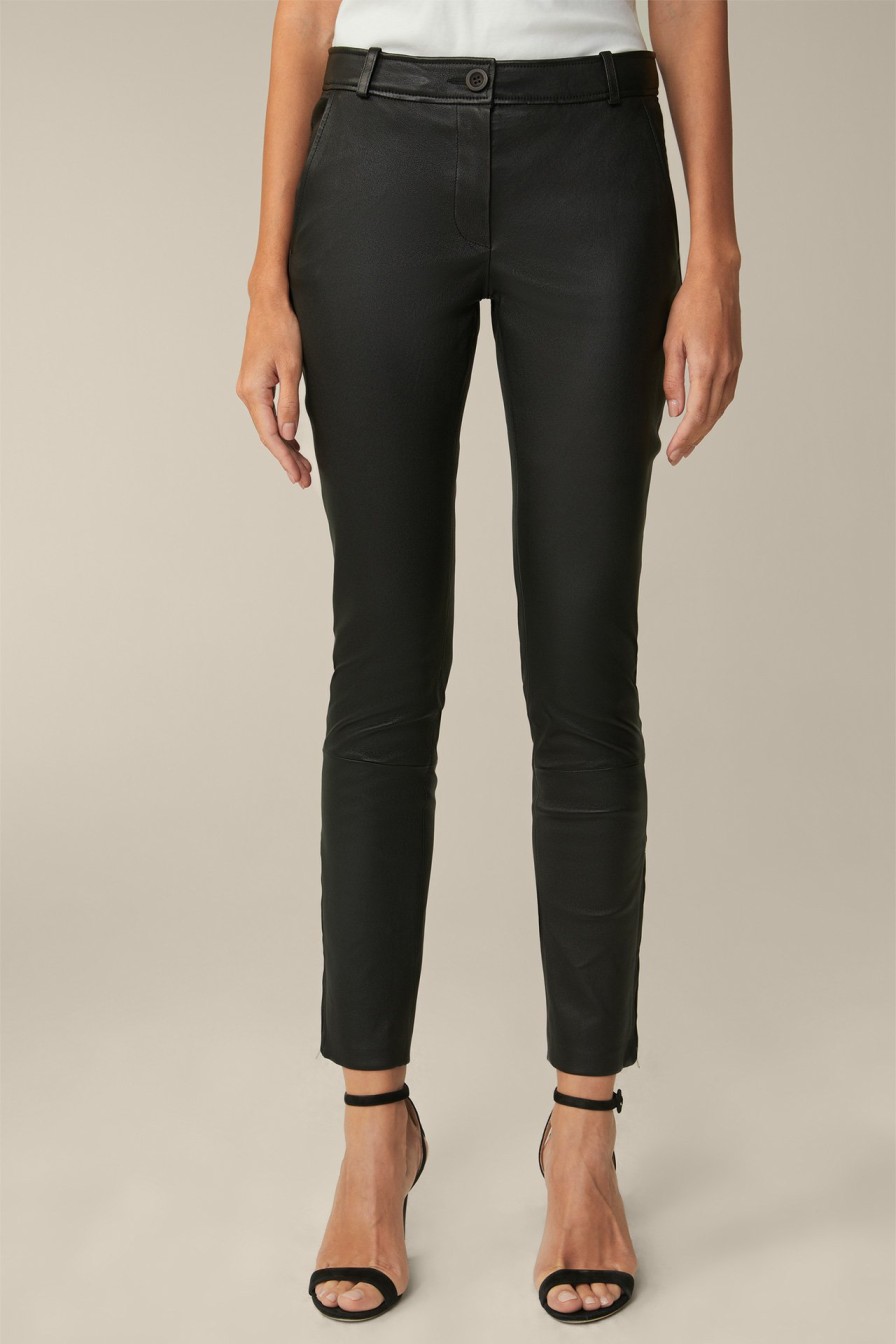 Online Windsor Lambskin Nappa Leather Trousers In Black