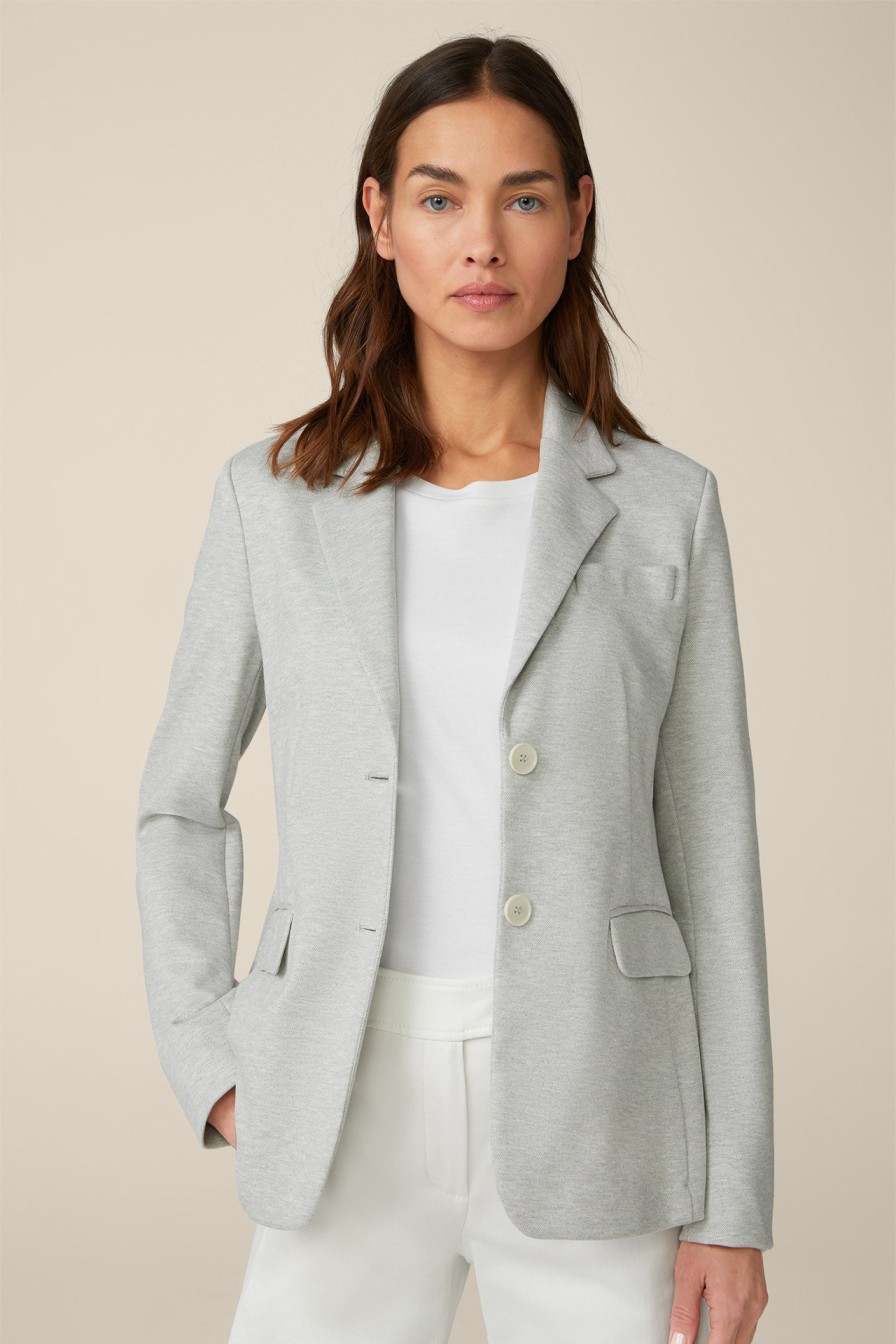 Hot Windsor Jersey Blazer In A Light Grey And Ecru Pattern