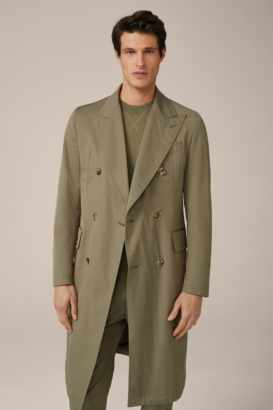 Clearance Windsor Cantro Cotton Blend Double-Breasted Coat With Lapel Collar In Olive