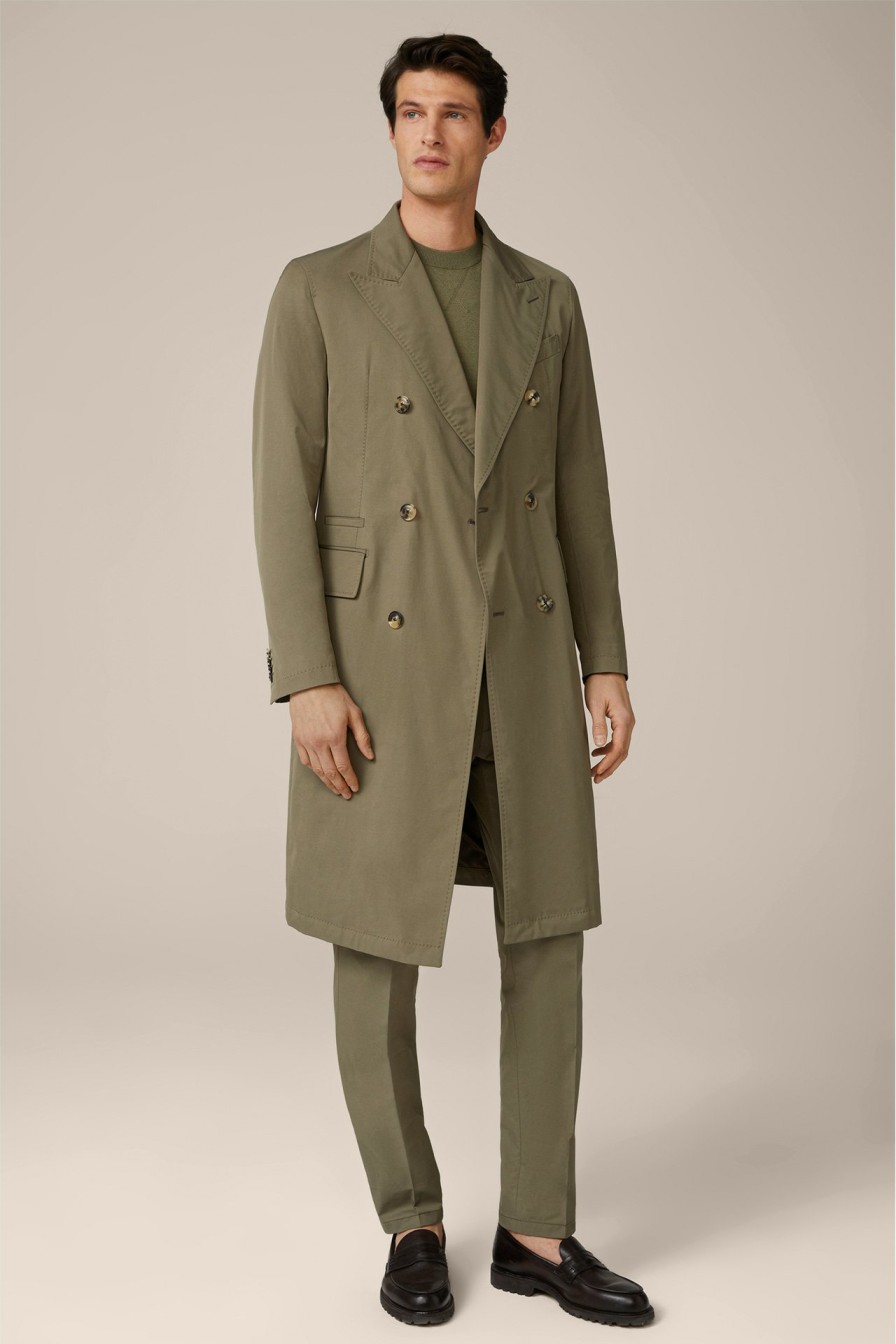 Clearance Windsor Cantro Cotton Blend Double-Breasted Coat With Lapel Collar In Olive