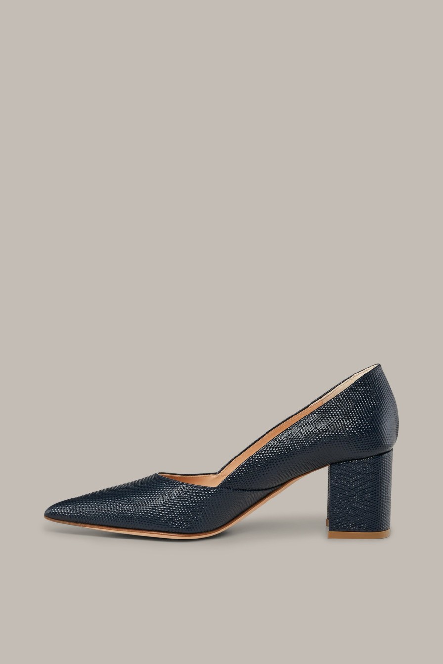 Best Windsor Nappa Leather Pumps With Block Heel In Blue, By Unutzer