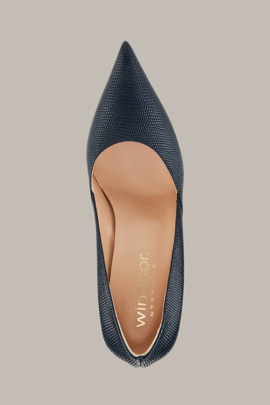 Best Windsor Nappa Leather Pumps With Block Heel In Blue, By Unutzer