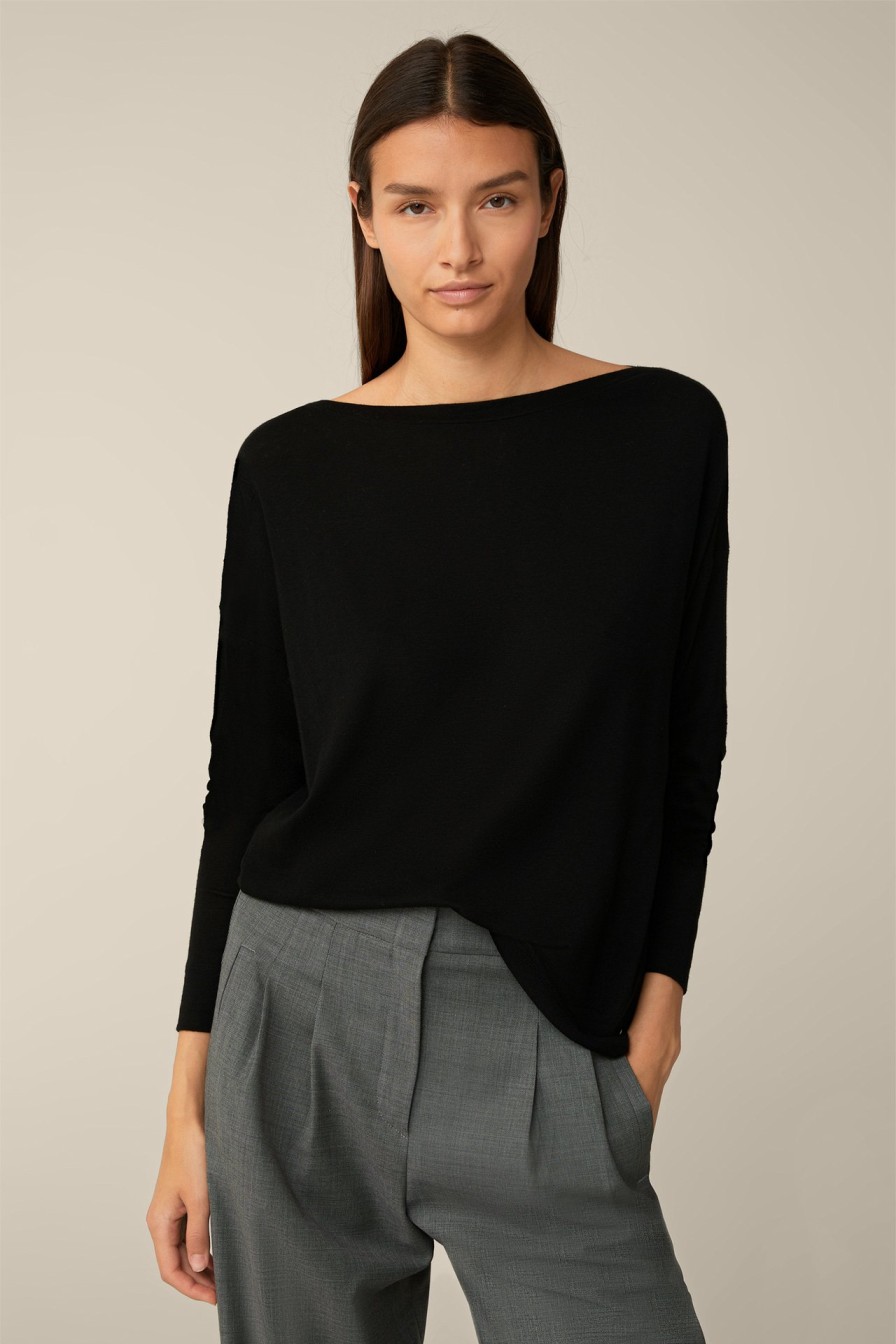 Online Windsor Tencel Stretch Wool Shirt In Black