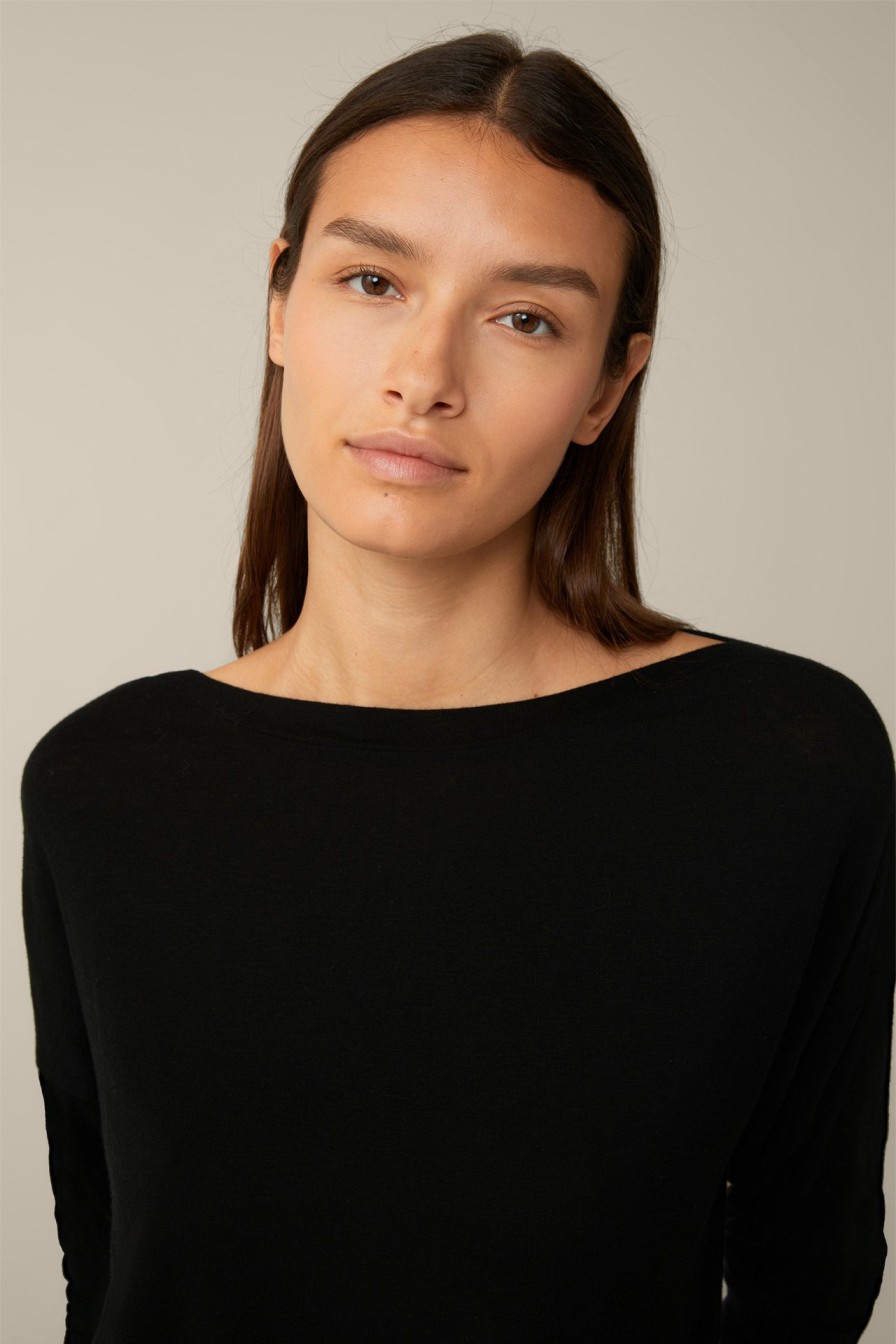 Online Windsor Tencel Stretch Wool Shirt In Black