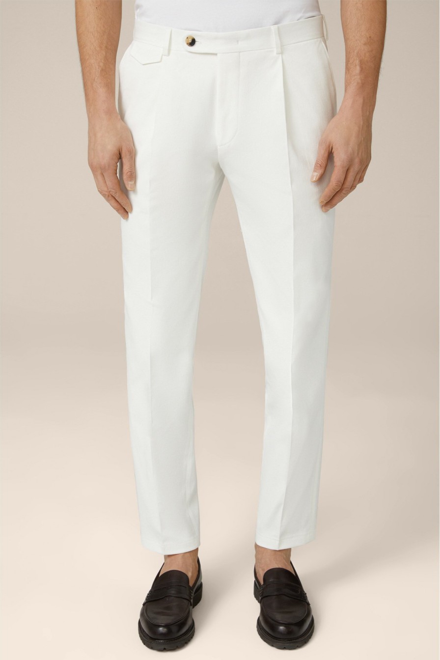 New Windsor Silvi Cotton Blend Trousers In Cream