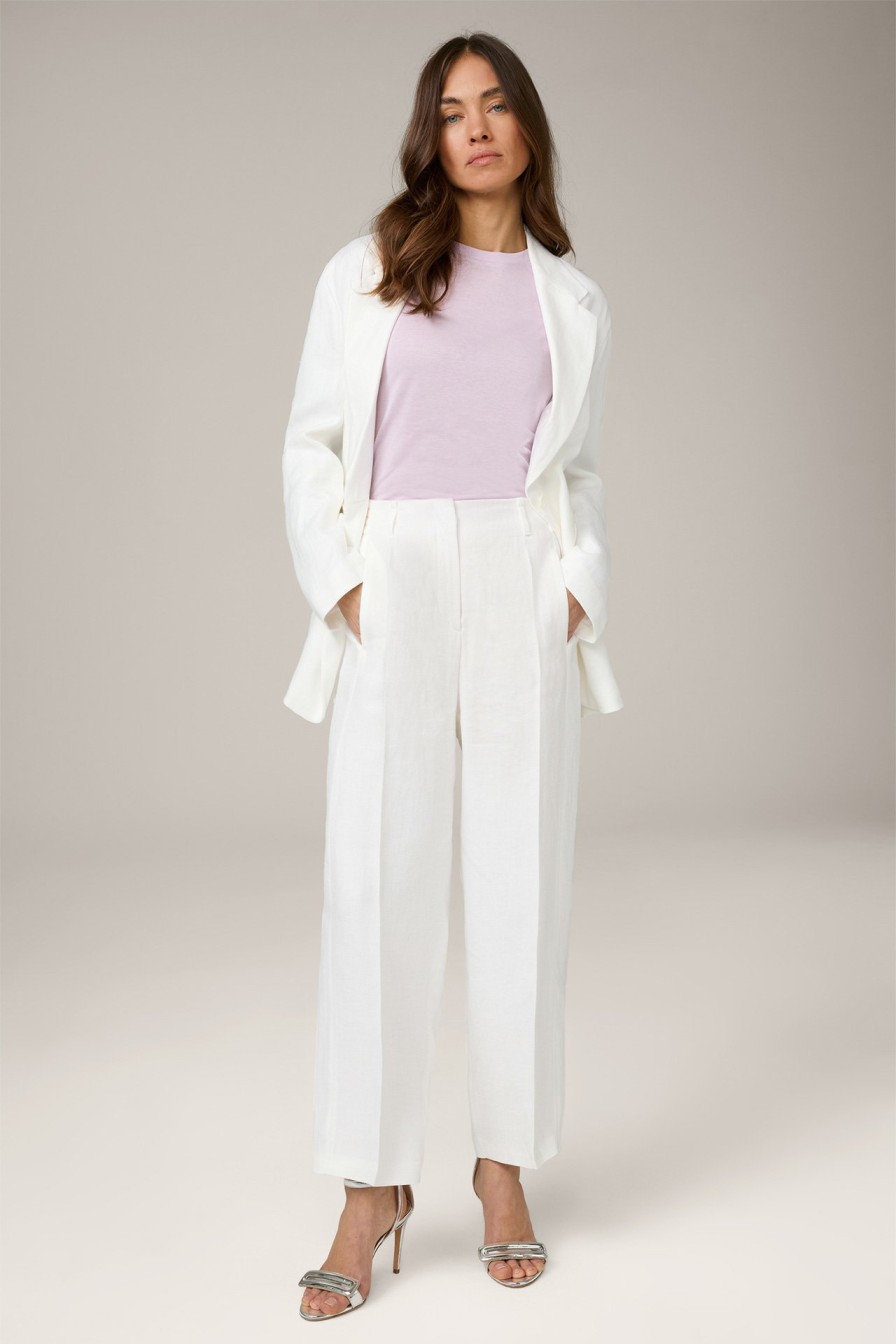 Clearance Windsor Linen Twill Marlene Cropped Trousers In White