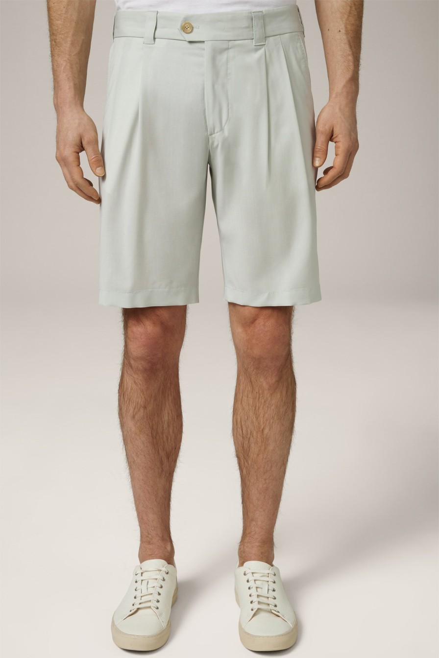 New Windsor Schio Virgin Wool Shorts With Pleats In Green