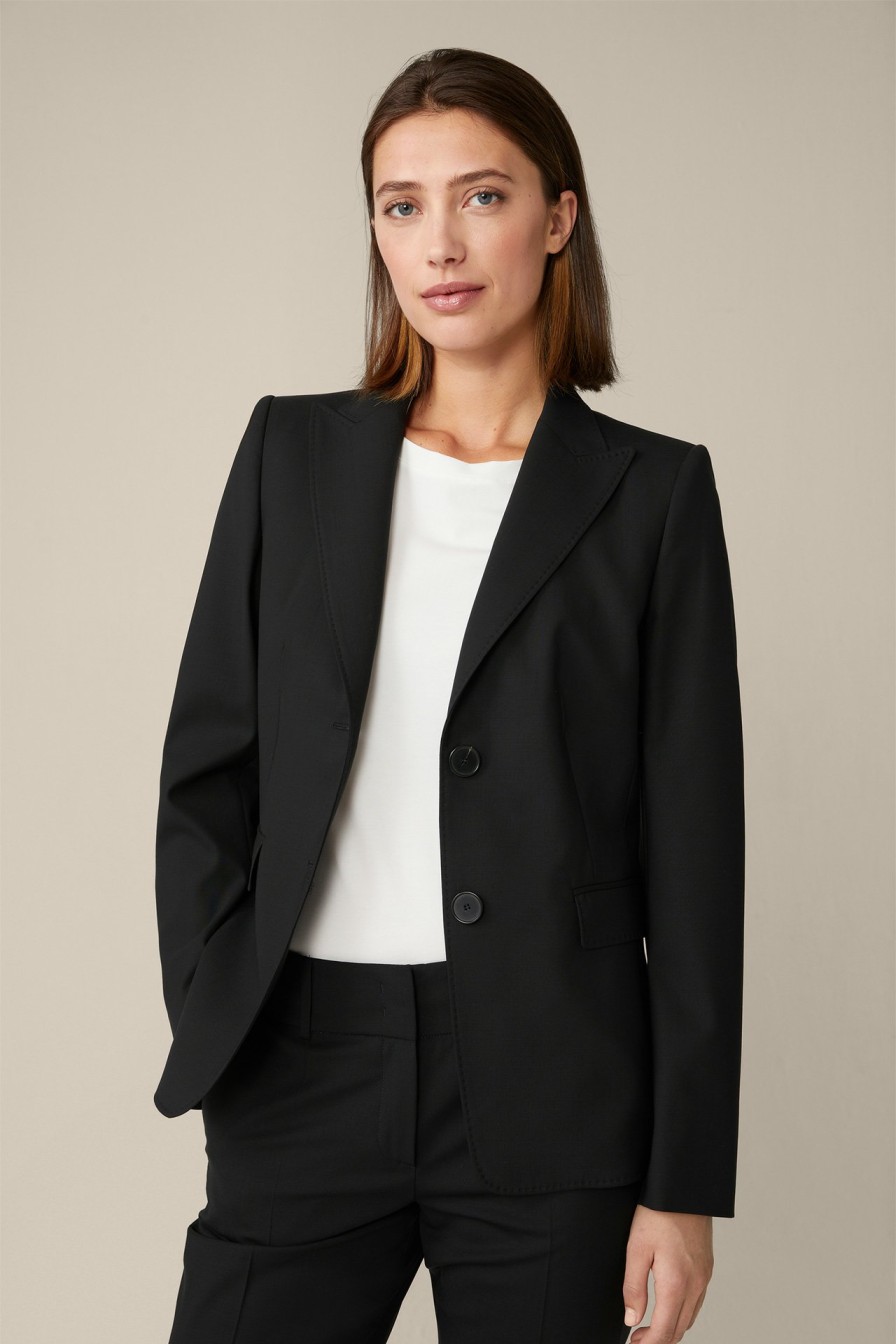 Clearance Windsor Virgin Wool Stretch Blazer In Black