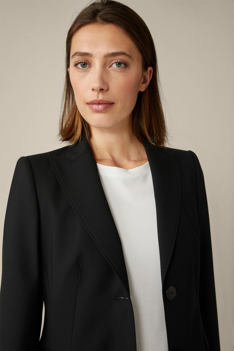 Clearance Windsor Virgin Wool Stretch Blazer In Black