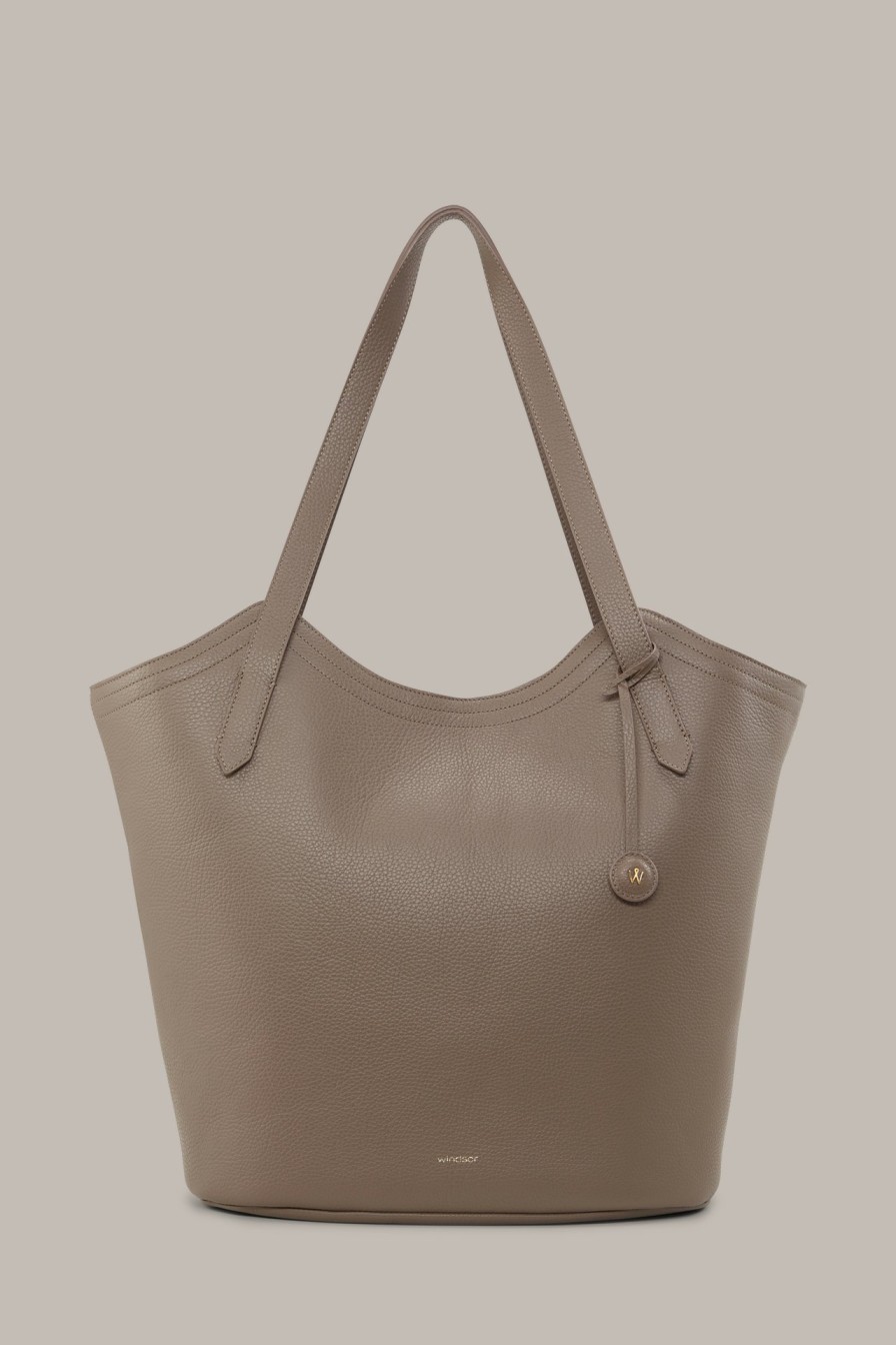 Wholesale Windsor Nappa Leather Shopper In Taupe