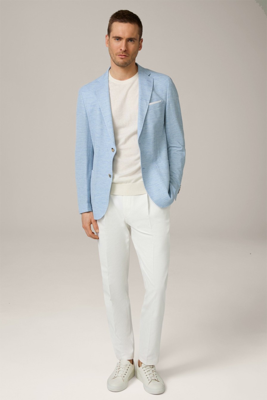 Best Windsor Giro Linen Blend Jacket With Cotton In Light Blue Marl