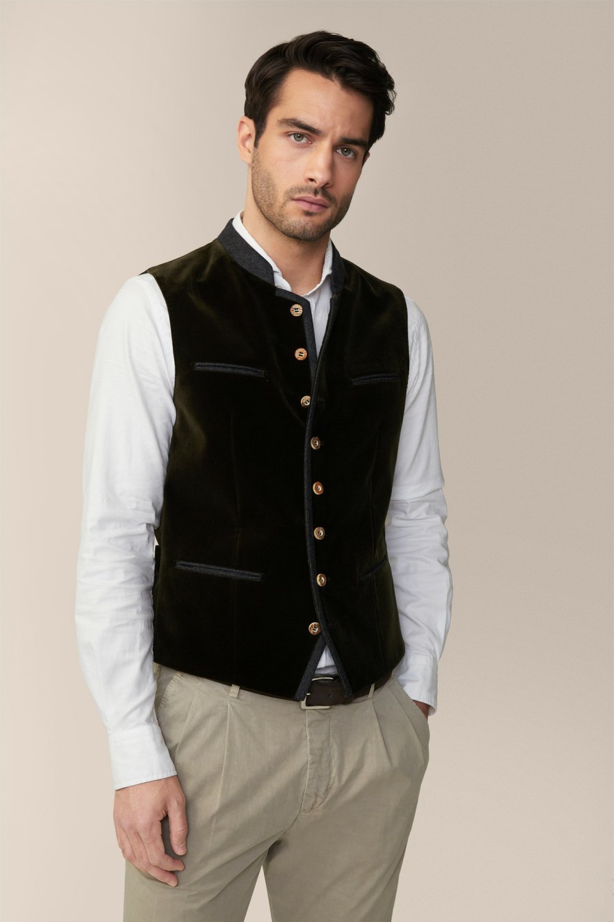 New Windsor Au Traditional Waistcoat In Dark Green And Anthracite