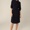 Clearance Windsor Crepe Shirt Dress In Navy