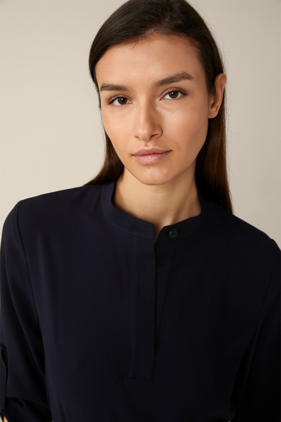 Clearance Windsor Crepe Shirt Dress In Navy