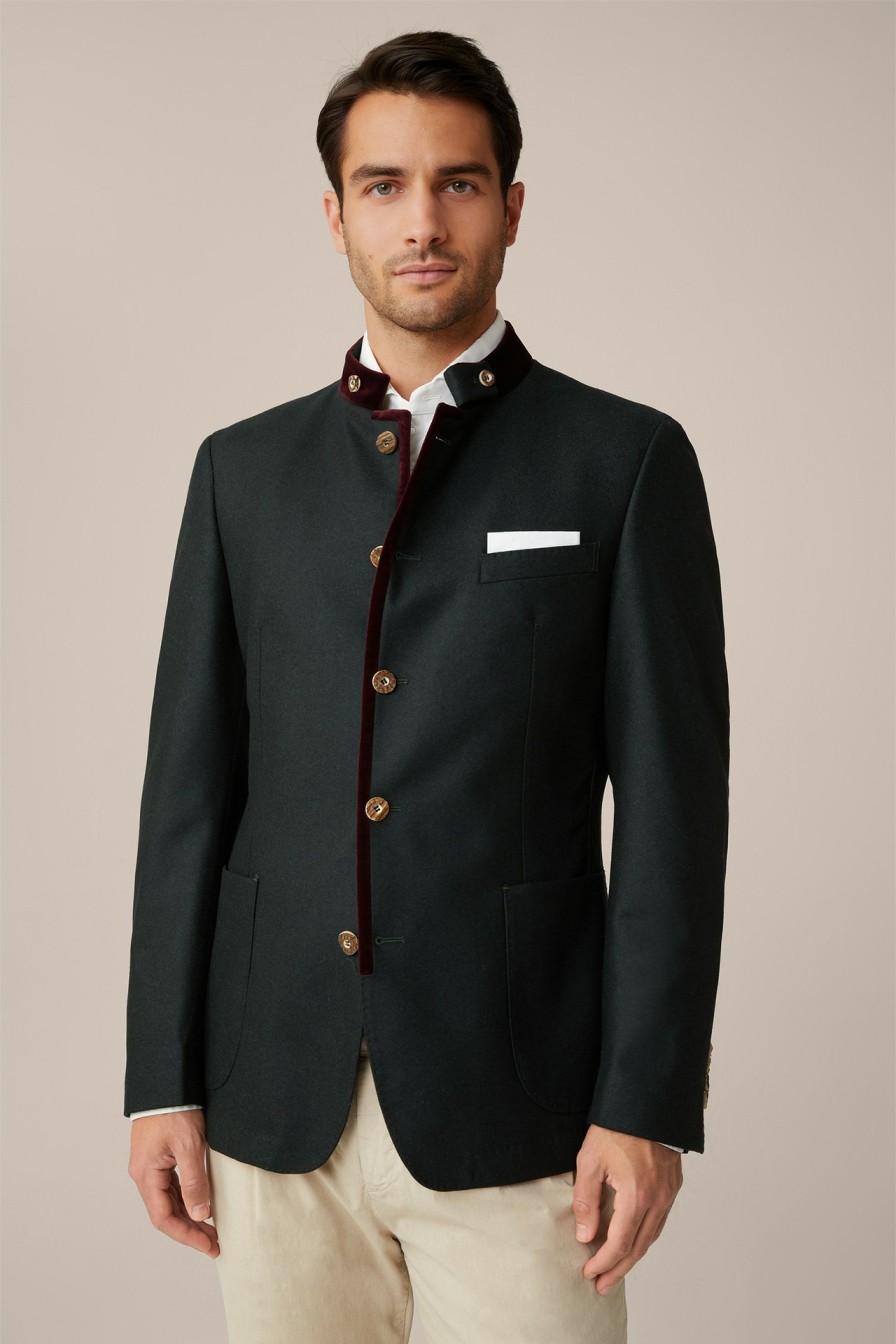 Hot Windsor Sendling Traditional Wool Jacket In Dark Green And Bordeaux