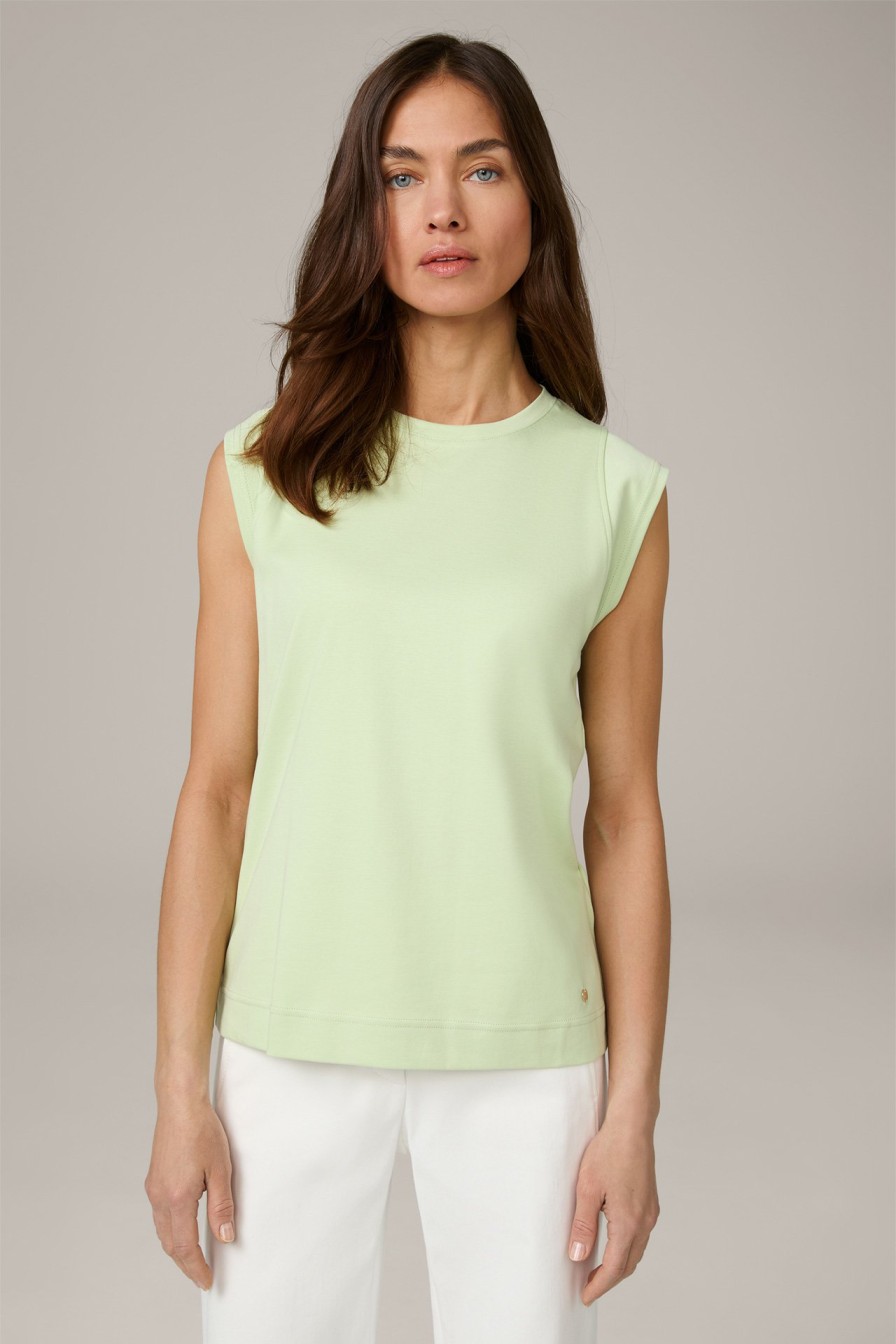 Hot Windsor Cotton Interlock Shirt With Cap Sleeves In Light Green