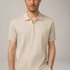 New Windsor Floro Cotton Polo Shirt With Zip In Beige