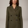 Wholesale Windsor Cotton Mix Double-Breasted Blazer In Olive