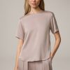 Online Windsor Crepe Short-Sleeved Blouse In Taupe