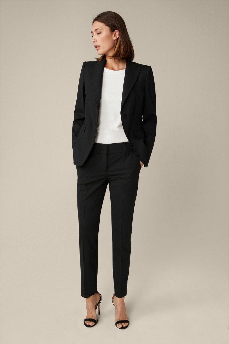 Hot Windsor Virgin Wool Stretch Trousers In Black