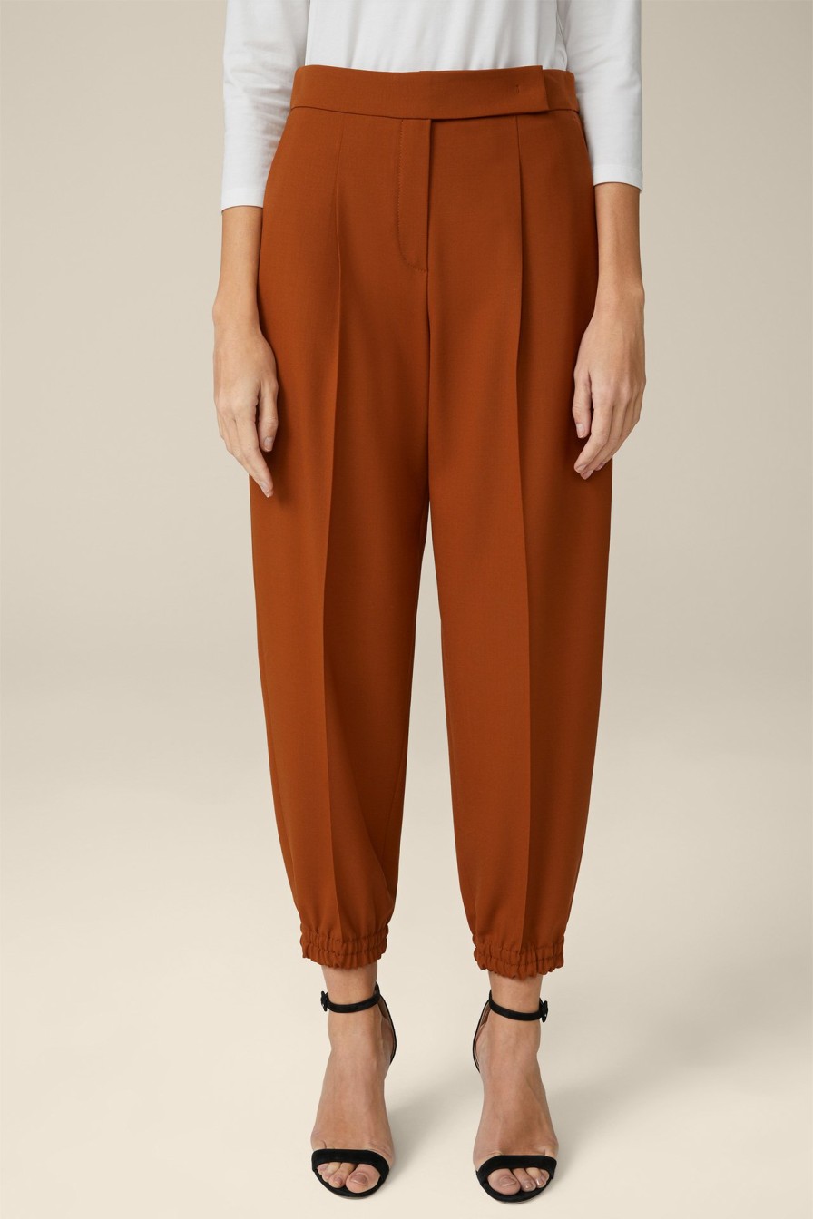 New Windsor Wool Stretch Copper Trousers In Jogger-Style