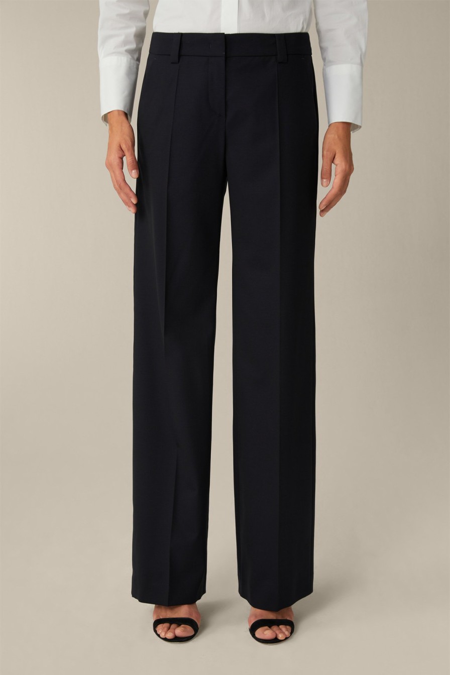 Clearance Windsor Virgin Wool Stretch Suit Trousers In Navy