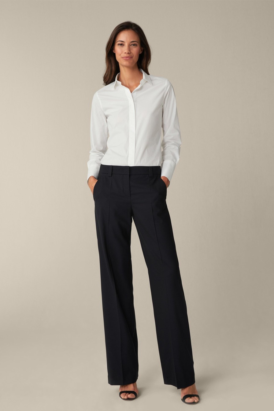 Clearance Windsor Virgin Wool Stretch Suit Trousers In Navy