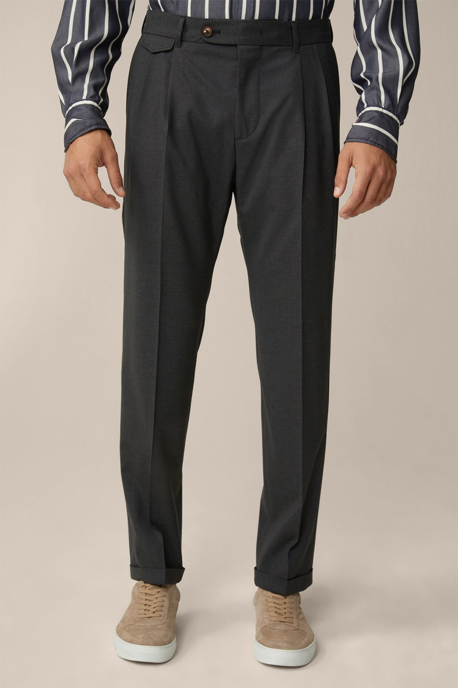 Hot Windsor Serpo Modular Trousers With Pleated Front And Turn-Ups In Navy