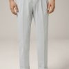 Hot Windsor Lightweight Salvino Summer Cotton Chinos With Pleats In Light Grey