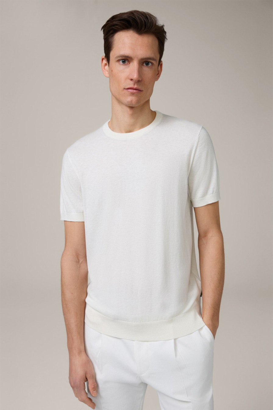 Best Windsor Cashmino Cotton Knitted T-Shirt With Cashmere In Wool White